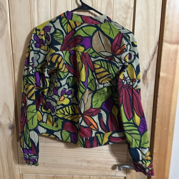 Life Style Colorful Floral Moto Women's Jacket - Picture 2 of 4
